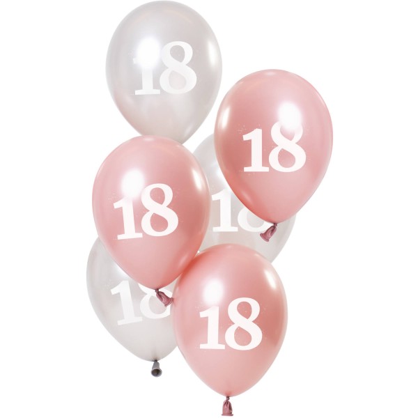 Luftballons 18 Jahre rosa weiß