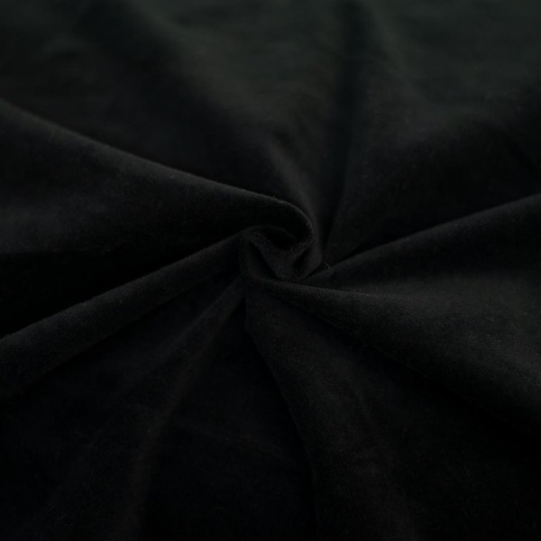 Baumwollsamt mit Elasthan in schwarz