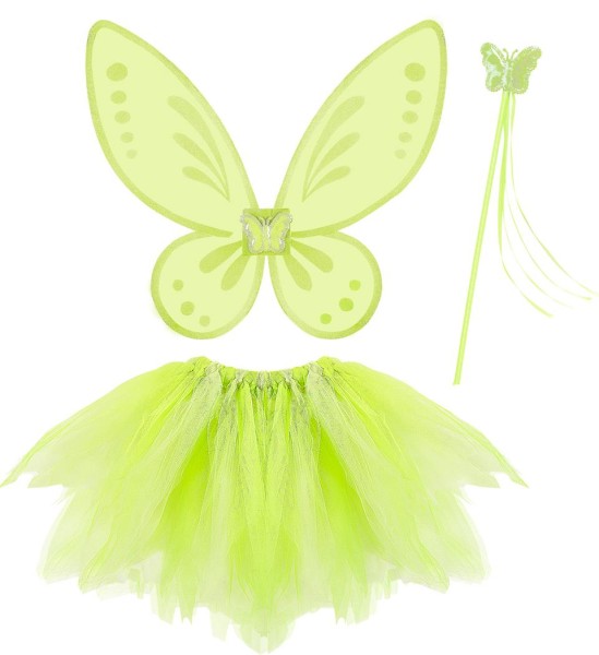 Magic Fairy grün 3-tlg. Tütü, Flügel, Feenstab