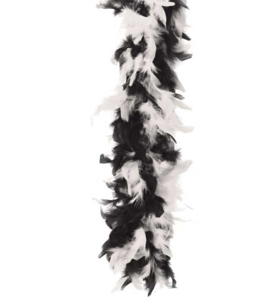 Federboa schwarz weiß 180cm