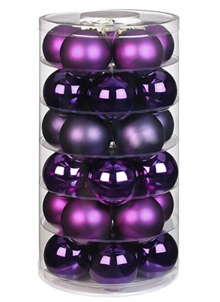 Weihnachtskugeln 30 Stk 6cm Purple Deluxe mit Haken