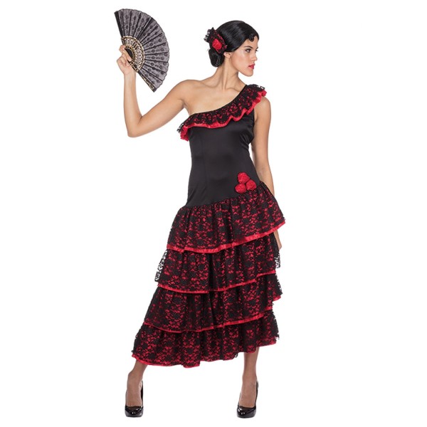 Spanierin Kostüm schwarz rot