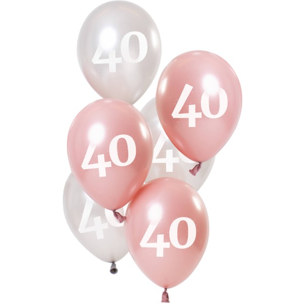Luftballons 40 Jahre rosa weiß