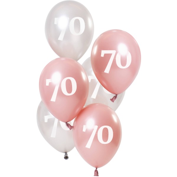 Luftballons 70 Jahre rosa weiß