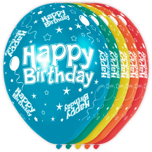 Happy Birthday Luftballons bunt