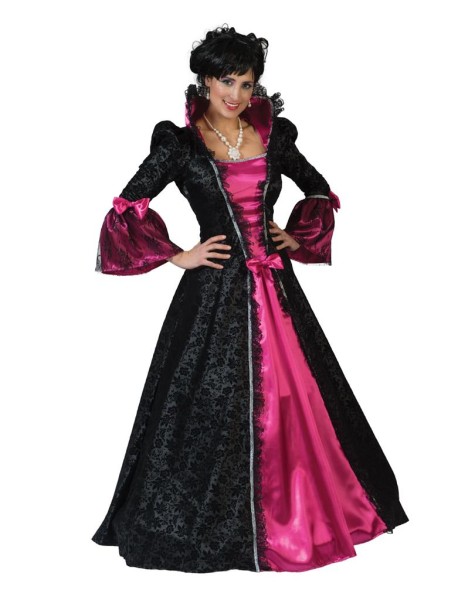 Barock Kleid Victoria pink schwarz