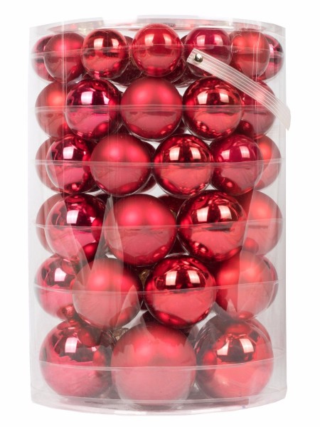 Weihnachtskugeln 60 Stk 4,5,6,7 cm Ruby Red