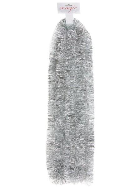 Girlande 7,5 cm breit 270cm Kunststoff silber