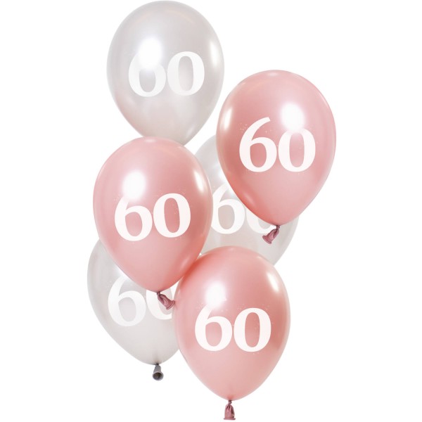 Luftballons 60 Jahre rosa weiß