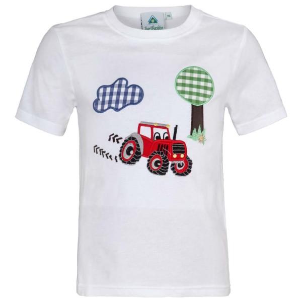 Kinder T-Shirt Traktor weiß