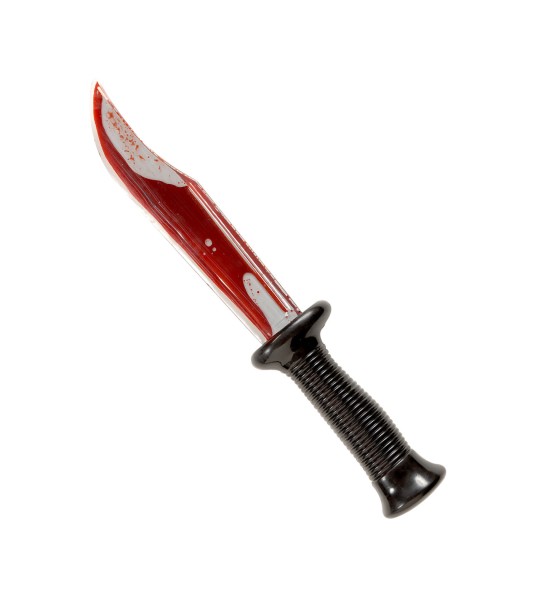 Blutiges Messer mit flüssig Blut