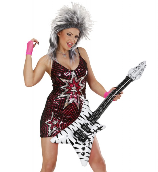 Aufblasbare Luftgitarre Rockstar Zebra 92 cm