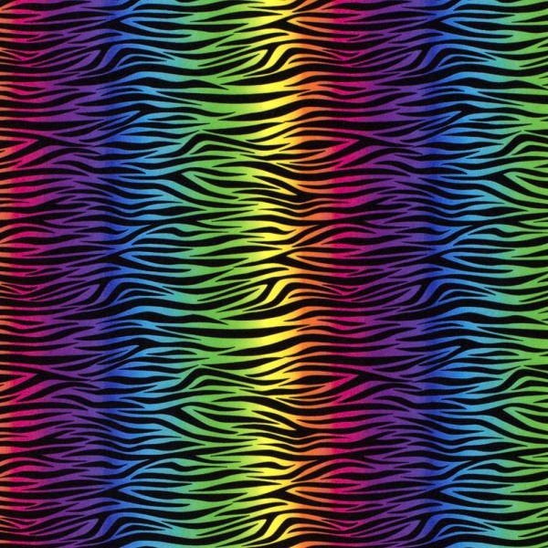 Stoff Jersey Zebra Regenbogen Meterware