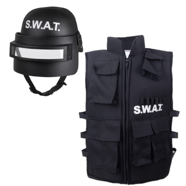 SWAT Set Weste & Helm Kinder