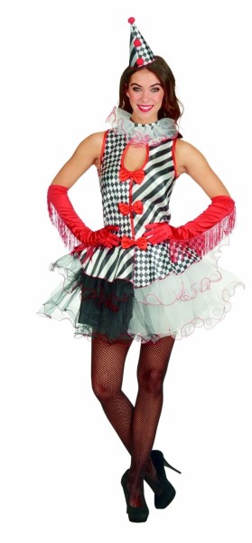 Columbine Kleid mit Spitzhütchen 2-tlg. Clownette