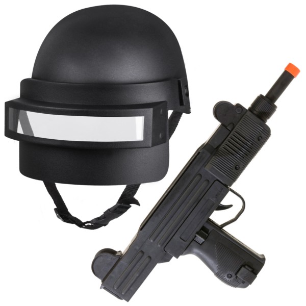 Swat Accessoires Waffe und Helm